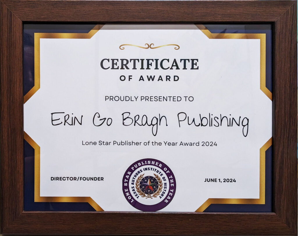 Erin Go Bragh Publishing Lone Star book Publisher of the Year